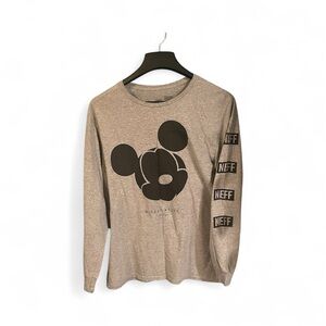 Neff Mickey Mouse Long Sleeve gray Shirt men’s large